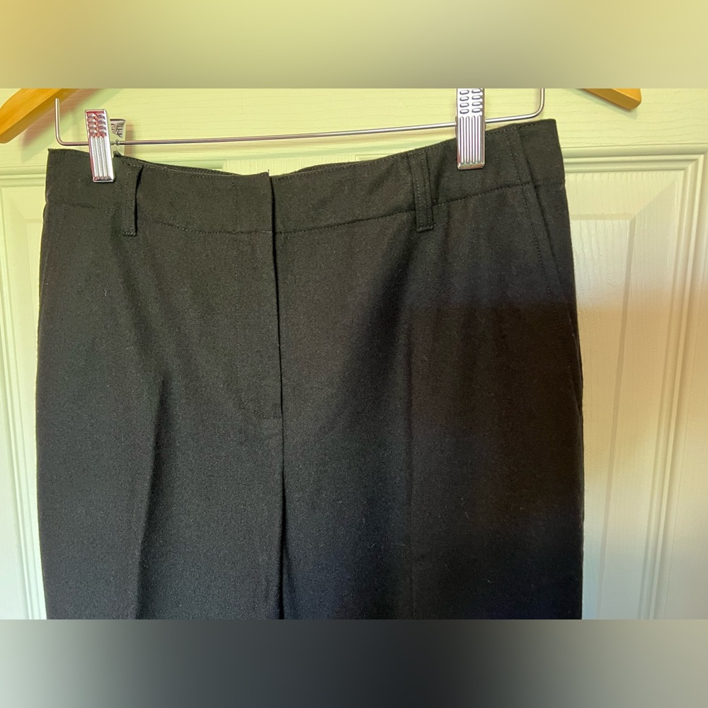 Brooks Brothers Women’s Black Stretch Wool Pants Sz 8 EUC Flat Front Straight Lg - Picture 2 of 14